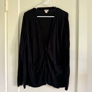 Mossimo Black 100% Cotton V-neck Cardigan, Size L